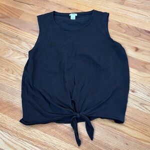 J.crew Black Tie-Front Tank Top